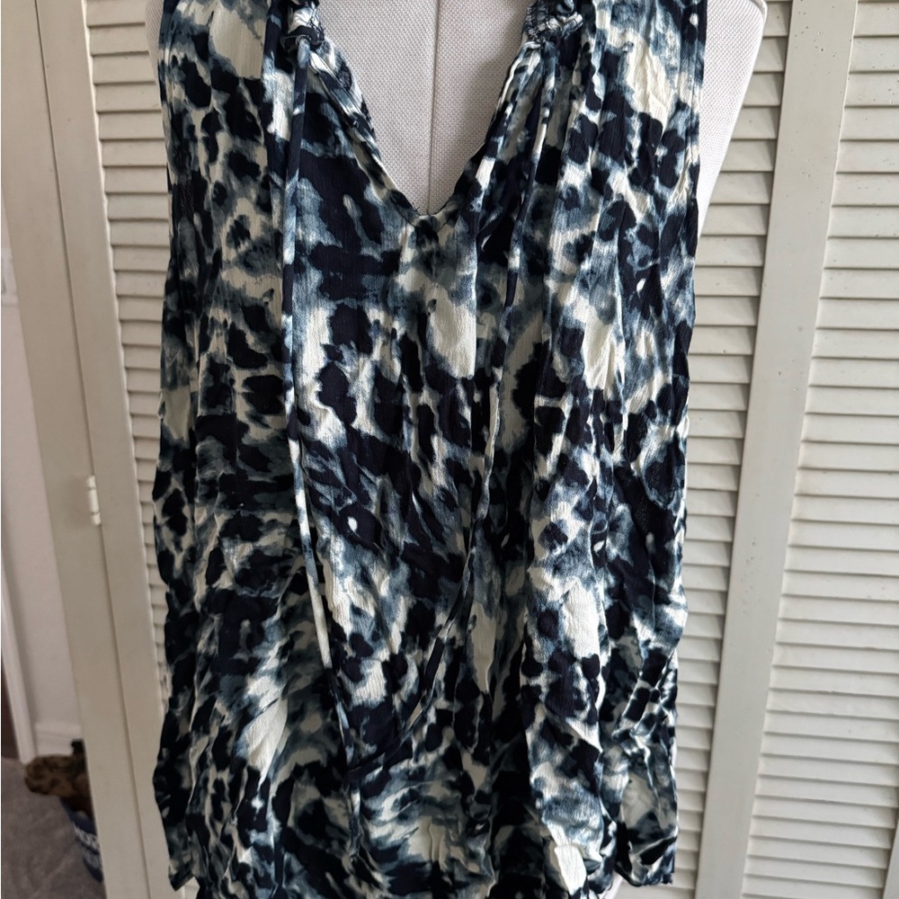 Stylish Blue and White Women's Top